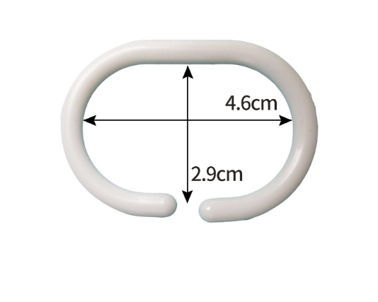 C-shaped plastic curtain rings, curtain hooks (12 PCs set)