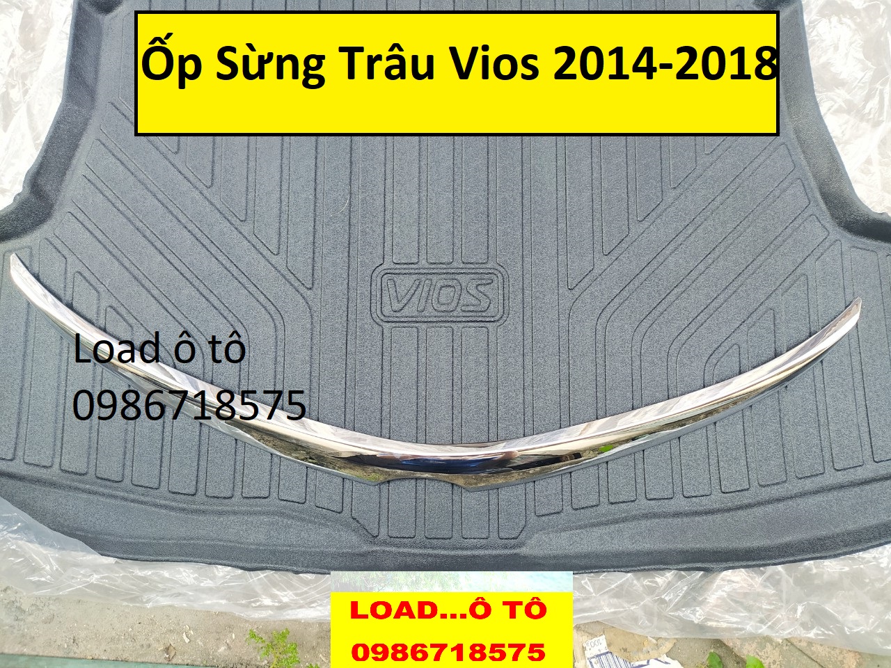 Ốp trang trí mặt ca lăng vios 2014 - 2018 mạ crom cao cấp
