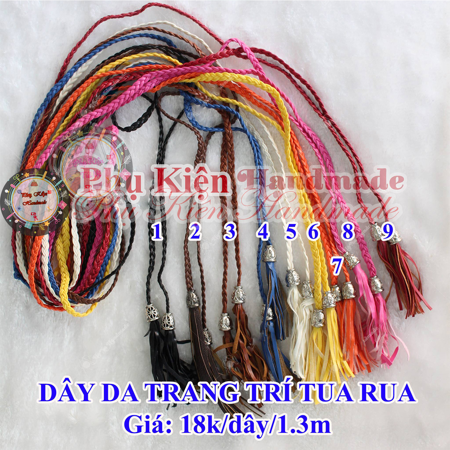 Dây da tua rua trang trí, dây thắt lưng làm đồ handmade