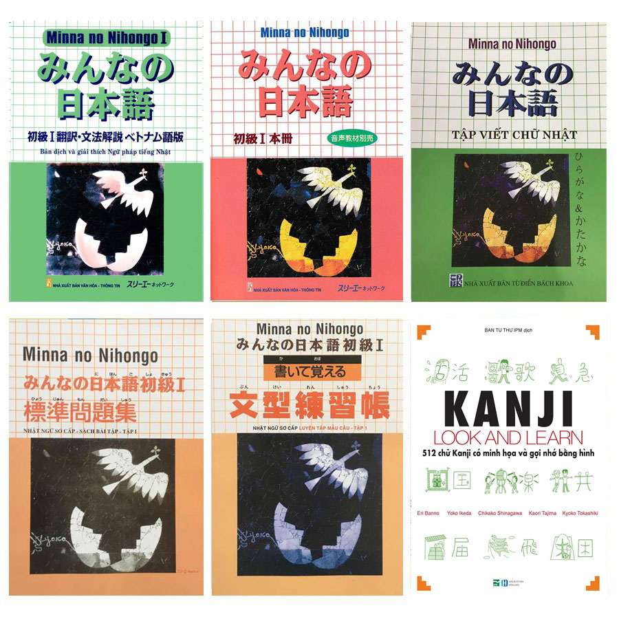Sách Tiếng Nhật - Combo Dành Cho Người Mới Bắt Đầu - Minna No Nihongo 1 Sơ Cấp + Kanji N5.4 Bản Dịch Tiếng Việt