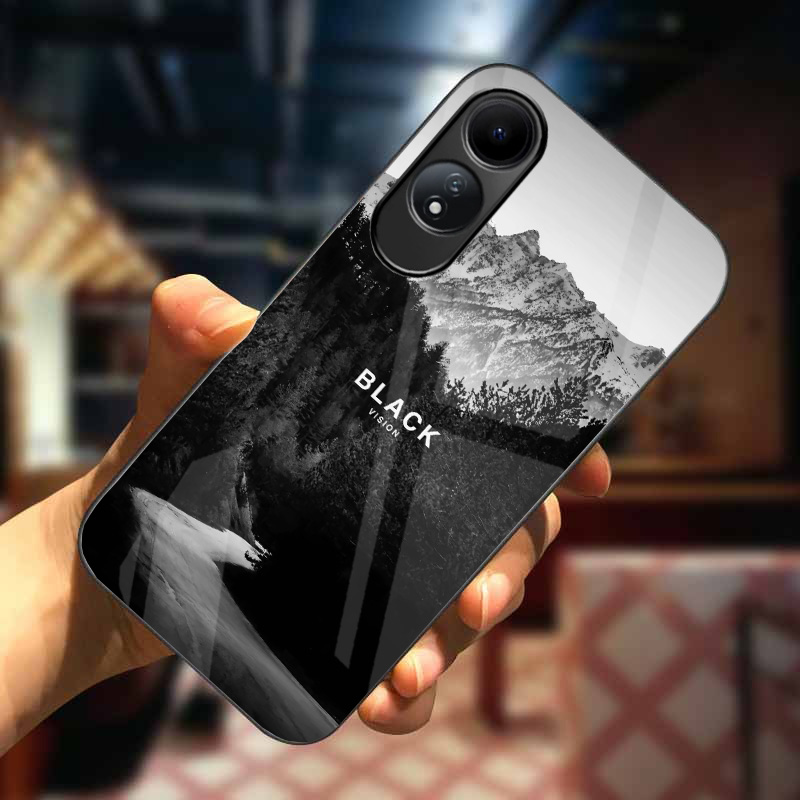 Ốp lưng oppo a60 mặt kính sáng bóng, cao cấp họa tiết phong cảnh