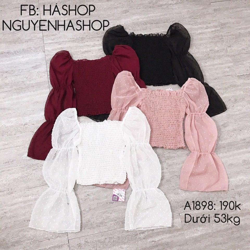 Áo voan nhún phối tay ren sành điệu TTKX0469