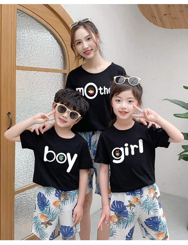 (sĩ) áo đôi cặp đôi mẹ và bé trai bé gái áo 3 mẹ con chất cotton min đẹp