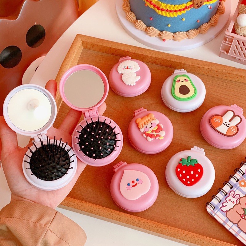 Bộ gương lược mini bỏ túi siêu cute