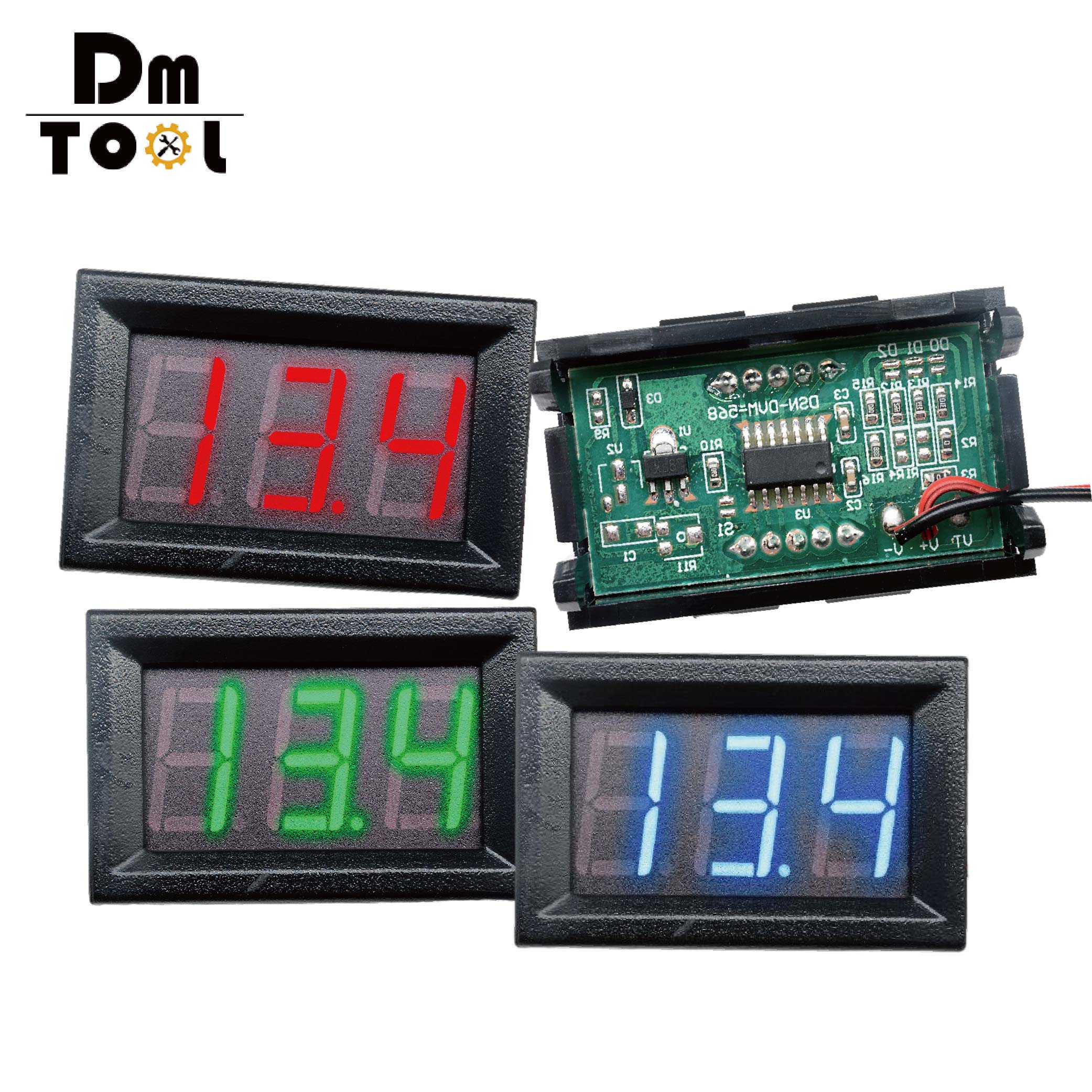 DM 0.56  DC4.5/4.7/5-30V Voltmeter LED Panel Three Digital Display Volt Voltage Meter
