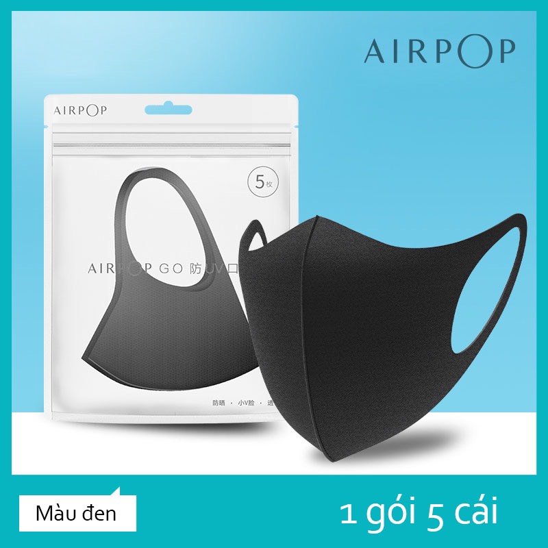 [Giao Hỏa Tốc] Túi 5 Khẩu trang chống tia UV AIRPOP GO - Mỏng nhẹ, Thoáng khí, Kháng bụi
