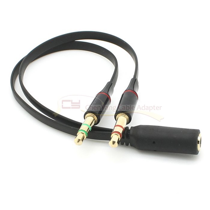 Laptop 3.5 headphone to audio & mic jack splitter cable 3.5mm (black)