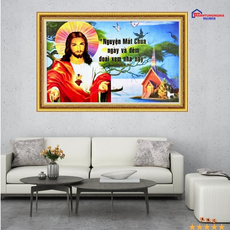 Tranh đính đá chúa giêsu 75cm x 50cm
