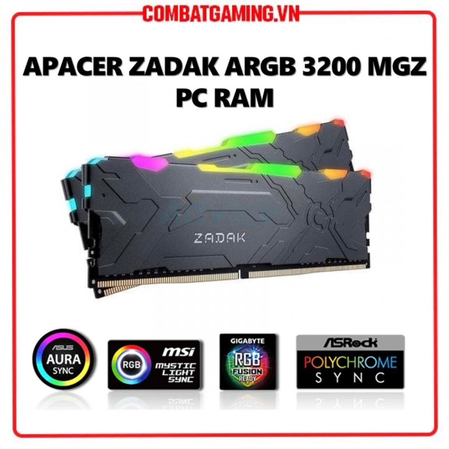 Ram Máy Tính Apacer Zadak Moab RGB DDR4 16GB 3200Mhz 16GB x 1