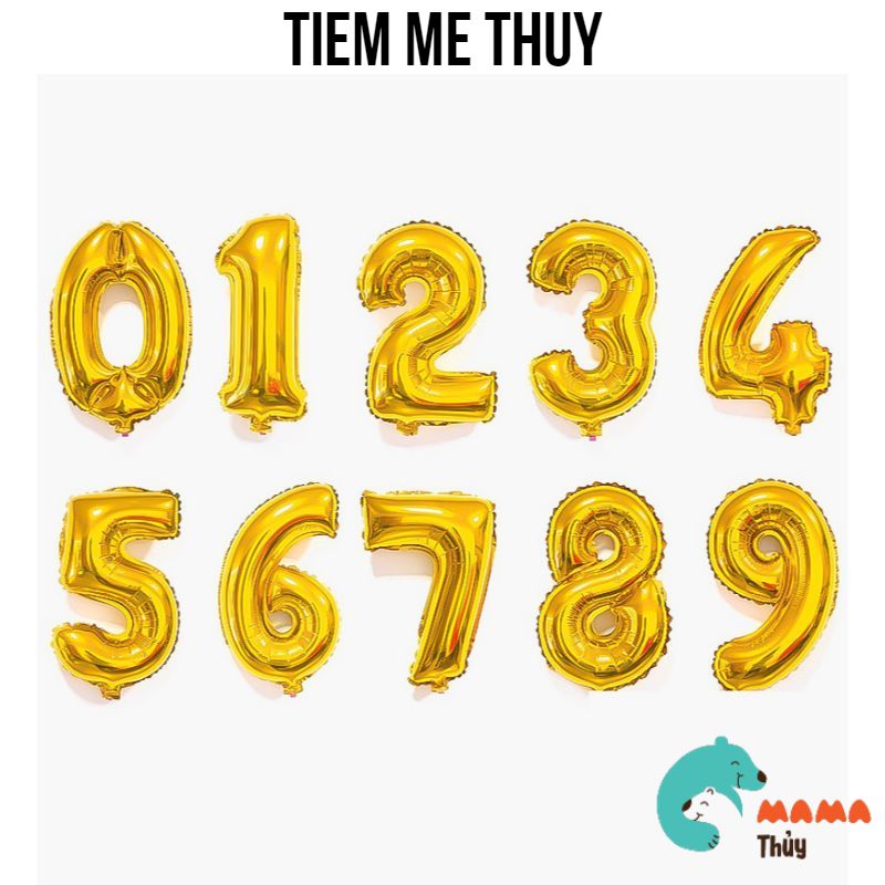 Tiem me Thuy - Bóng số trang trí sinh nhật (Gold) - 80cm