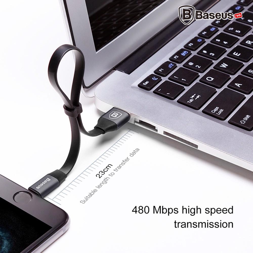 Cáp Baseus Lightning Portable 23cm (2A, Sạc nhanh, Siêu ngắn, Siêu bền)