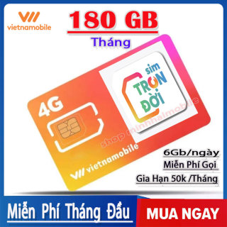 HCMSim 4G Vietnammobile Trọn Đời  6G Ngày  - Miễn Phí 180Gb Tháng Đầu thumbnail