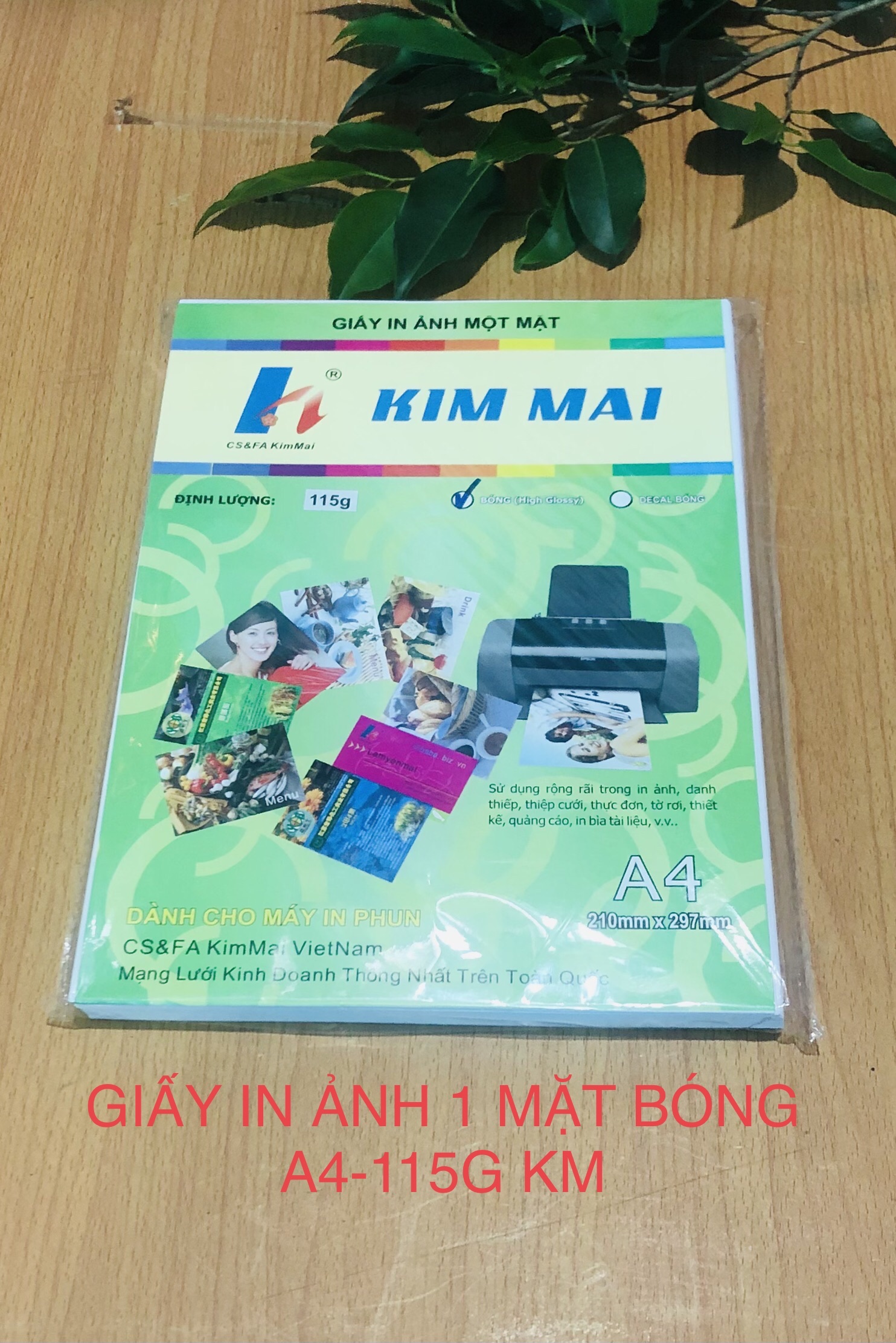 Giấy in ảnh-thực đơn km 1 mặt bóng a4 đl 115g _ vpp abc vina