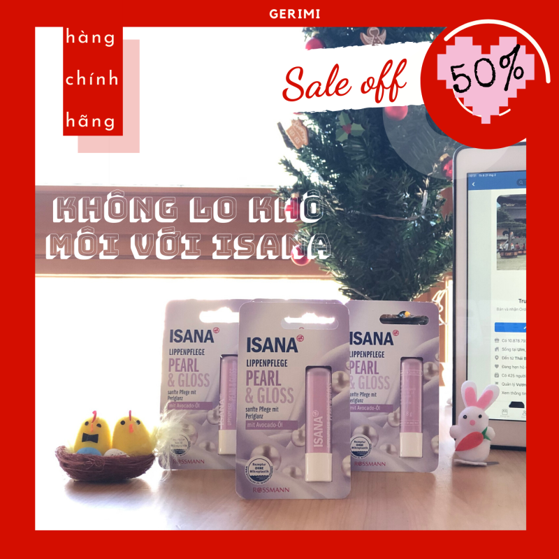 Dưỡng ẩm ISANA PEARL & GLOSS - Son dưỡng môi chuẩn hàng Đức - Mỹ phẩm Đức