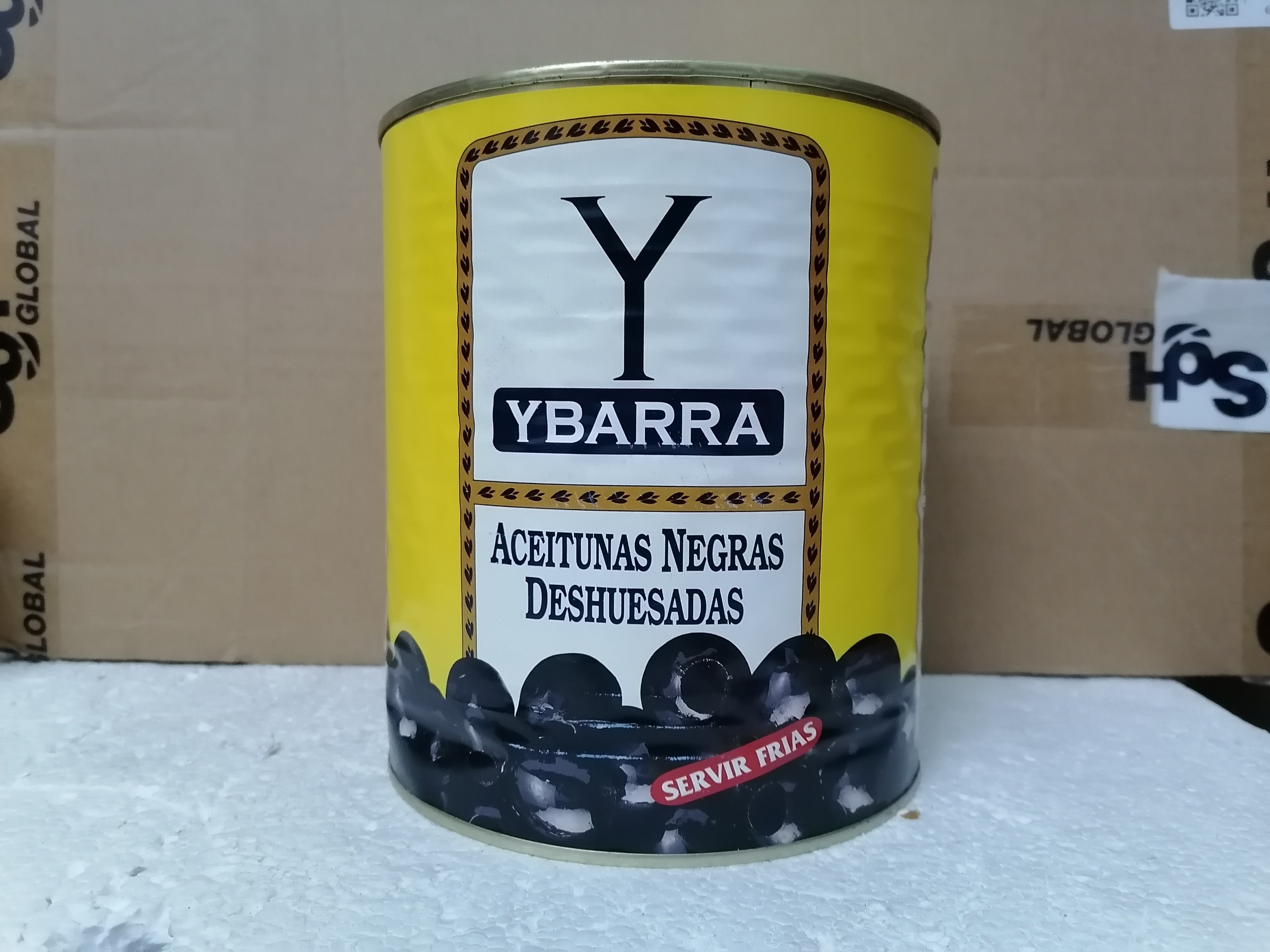 [Hộp lớn 3Kg – NGUYÊN TRÁI TÁCH HẠT] QUẢ Ô LIU ĐEN [Spain] YBARRA Pitted Black Olives (atu-hk5)