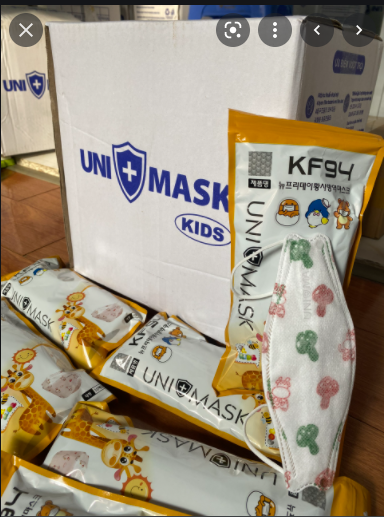 Túi 10 chiếc khẩu trang 4D Unimask KF94 trẻ em (3-7 tuổi)