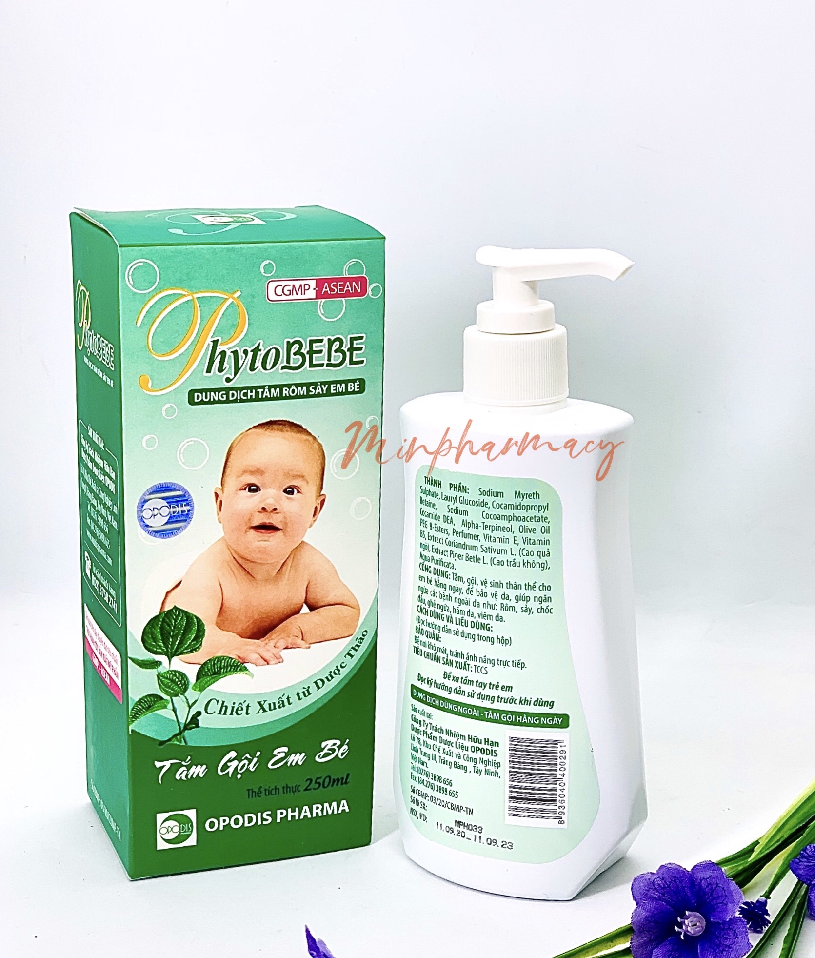 Dung Dịch Tắm Rôm Sảy Em bé PhytoBEBE 250ml - Minpharmacy