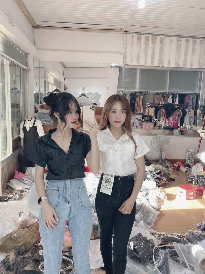Áo sơ mi phi lụa cơ bản tay ngắn phối túi (dưới 48kg) - Ảnh thật