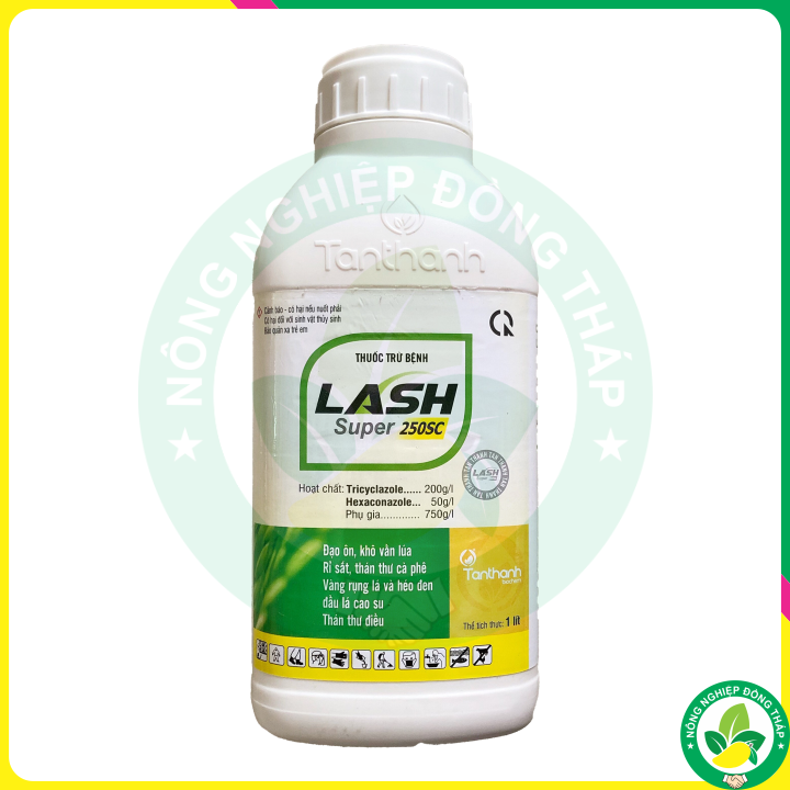 Thuốc Trừ Bệnh LASH Super 250SC – Đạo Ôn, Khô Vằn Lúa; Rỉ Sắt, Thán Thư Cà Phê; Vàng Rụng Lá và Héo Đen Đầu Lá Cao Su; Thán Thư Điều (Chai 1lít)