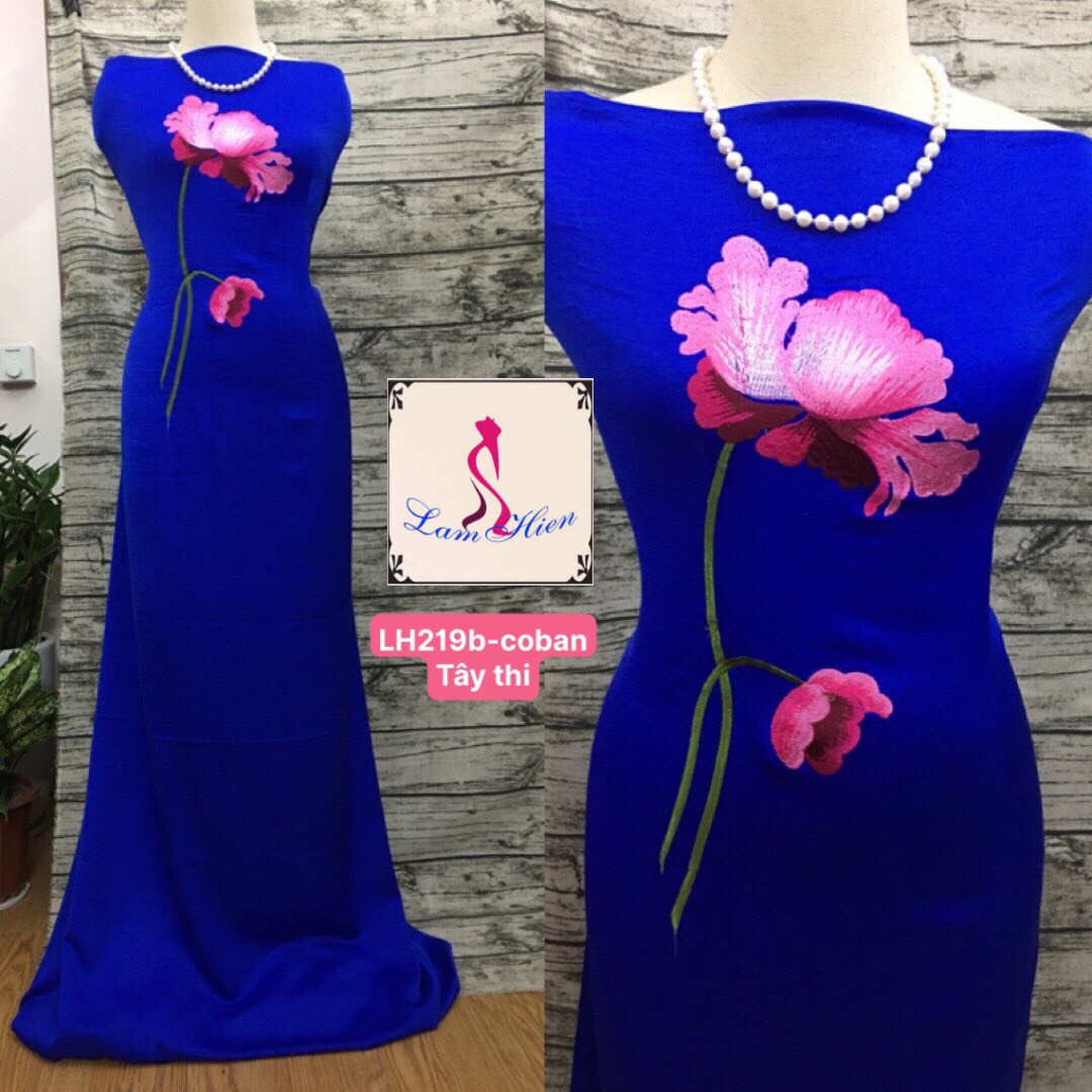 Vải áo dài bông thêu LH219