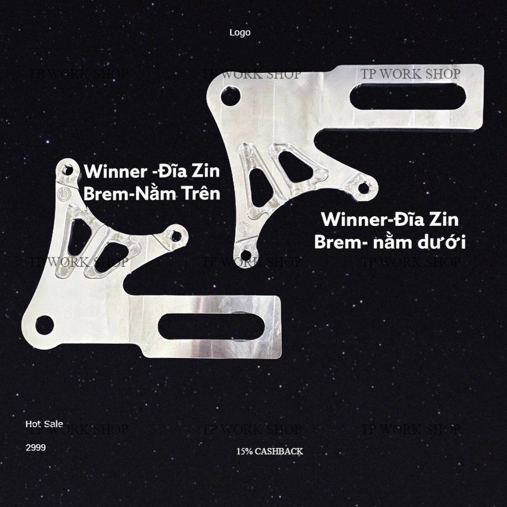 Pát Heo Sau CNC Trên Và Dưới cho Winner Sonic gắn heo 2 pis size đĩa zin