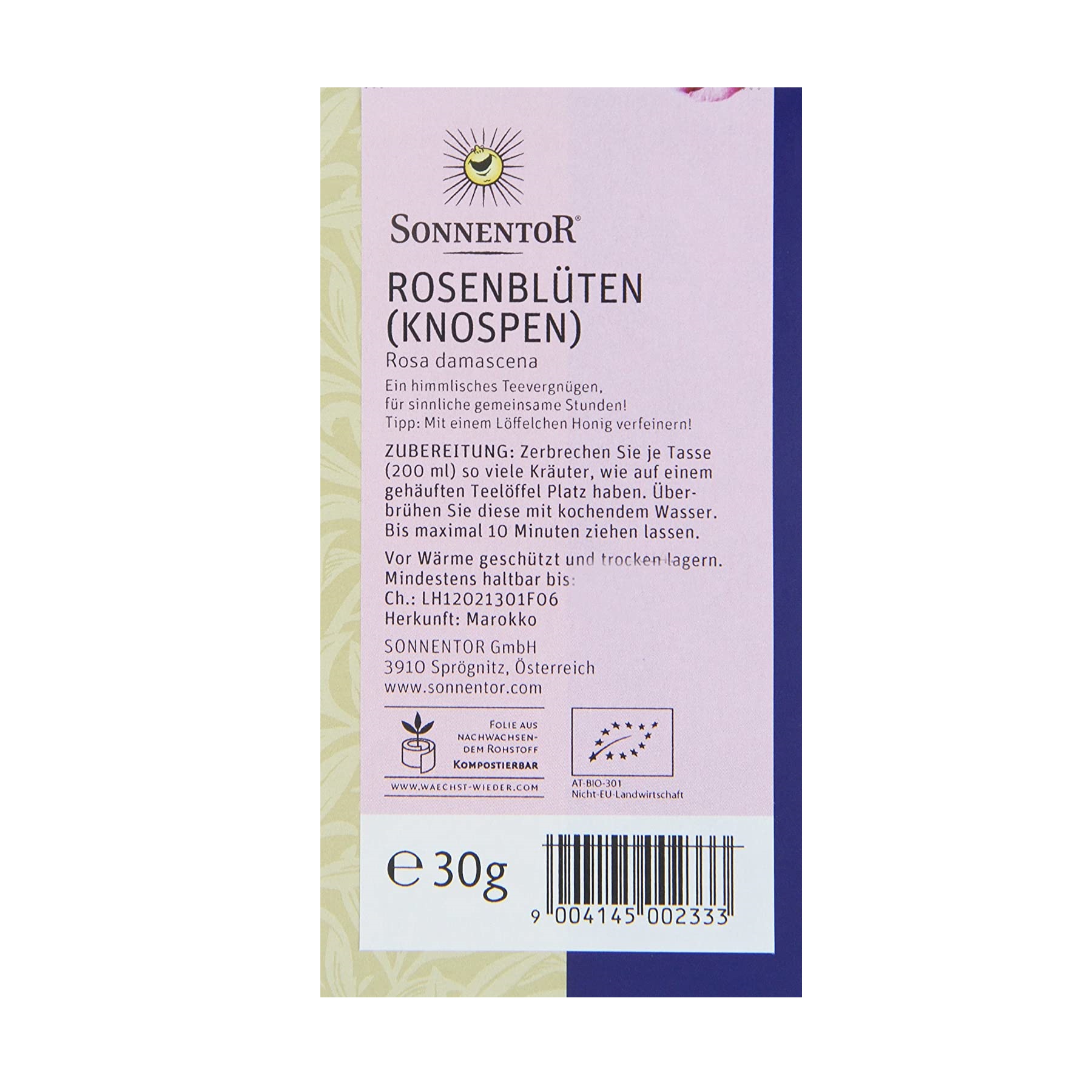 Trà nụ hoa hồng hữu cơ SonnentoR - 30g