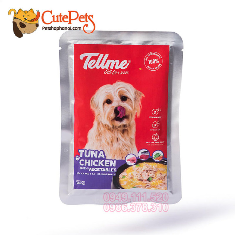 Thức ăn ướt Xốt Tellme 130g dành cho chó - CutePets