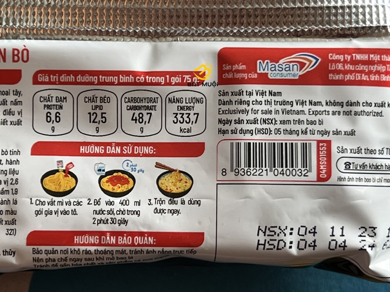 Mì gói GUMI (OMACHI HOUSE) vị bún bò gói 75g - BAT MUOI