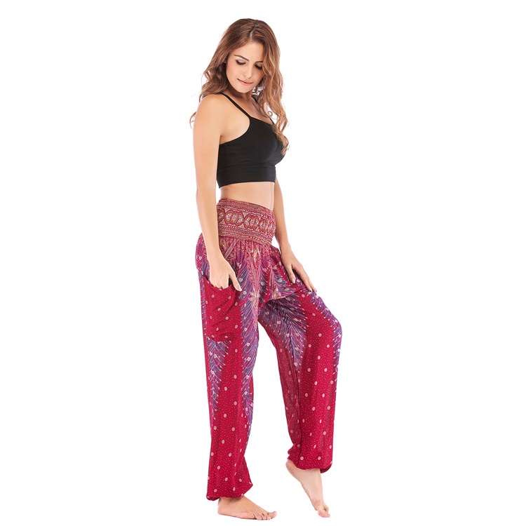 Quần boho/harem màu Đỏ đô H00112