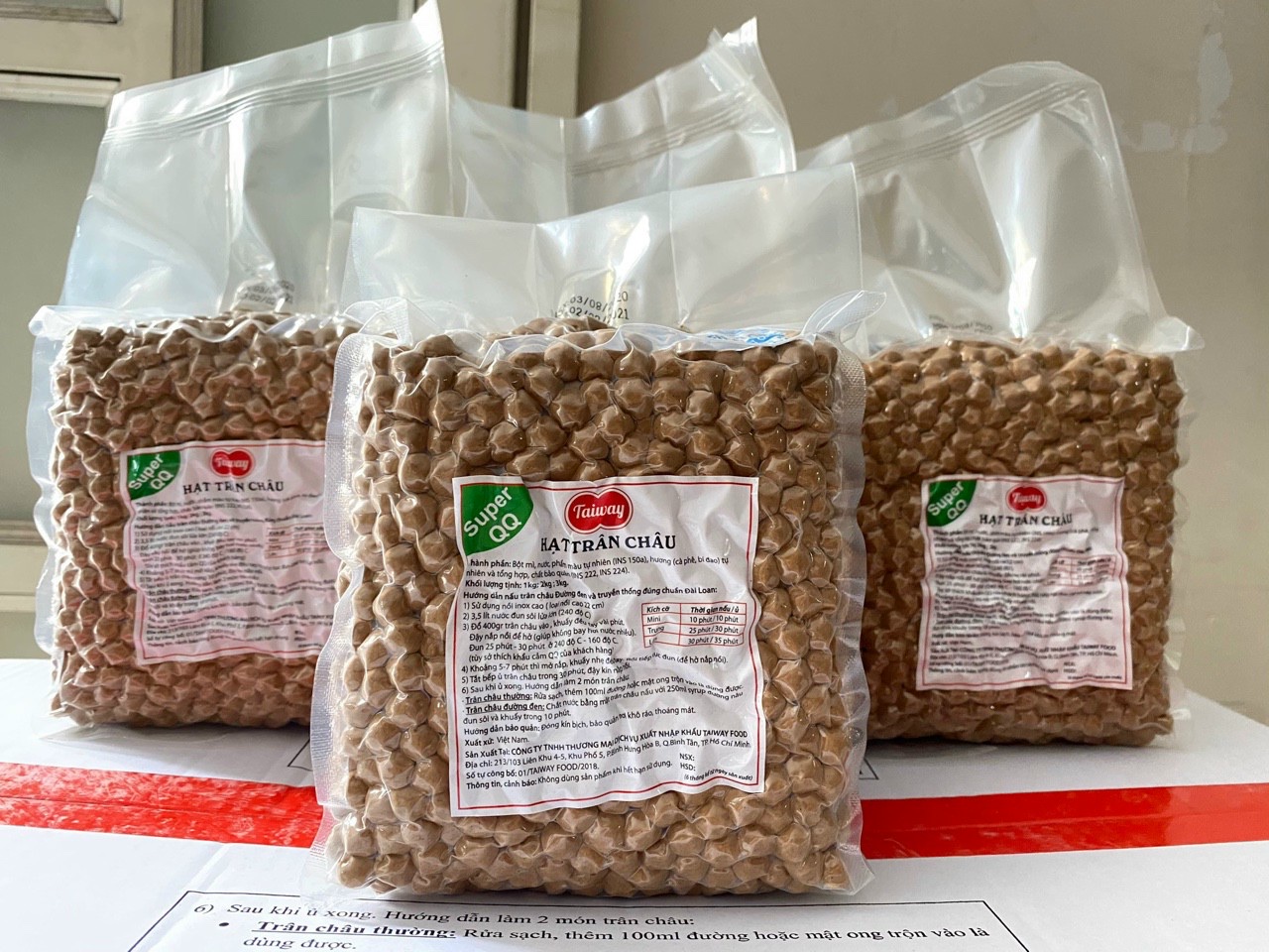 [SALE DATE THÁNG 3] Trân châu đen 2kg hiệu TAIWAY [hạt dai chuẩn vị Đài Loan]