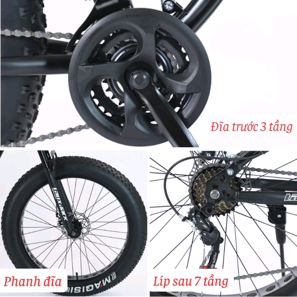Xe đạp thể thao, Xe đạp địa hình MTB khung gấp gọn LauxJack (bánh béo - vành nan hoa)