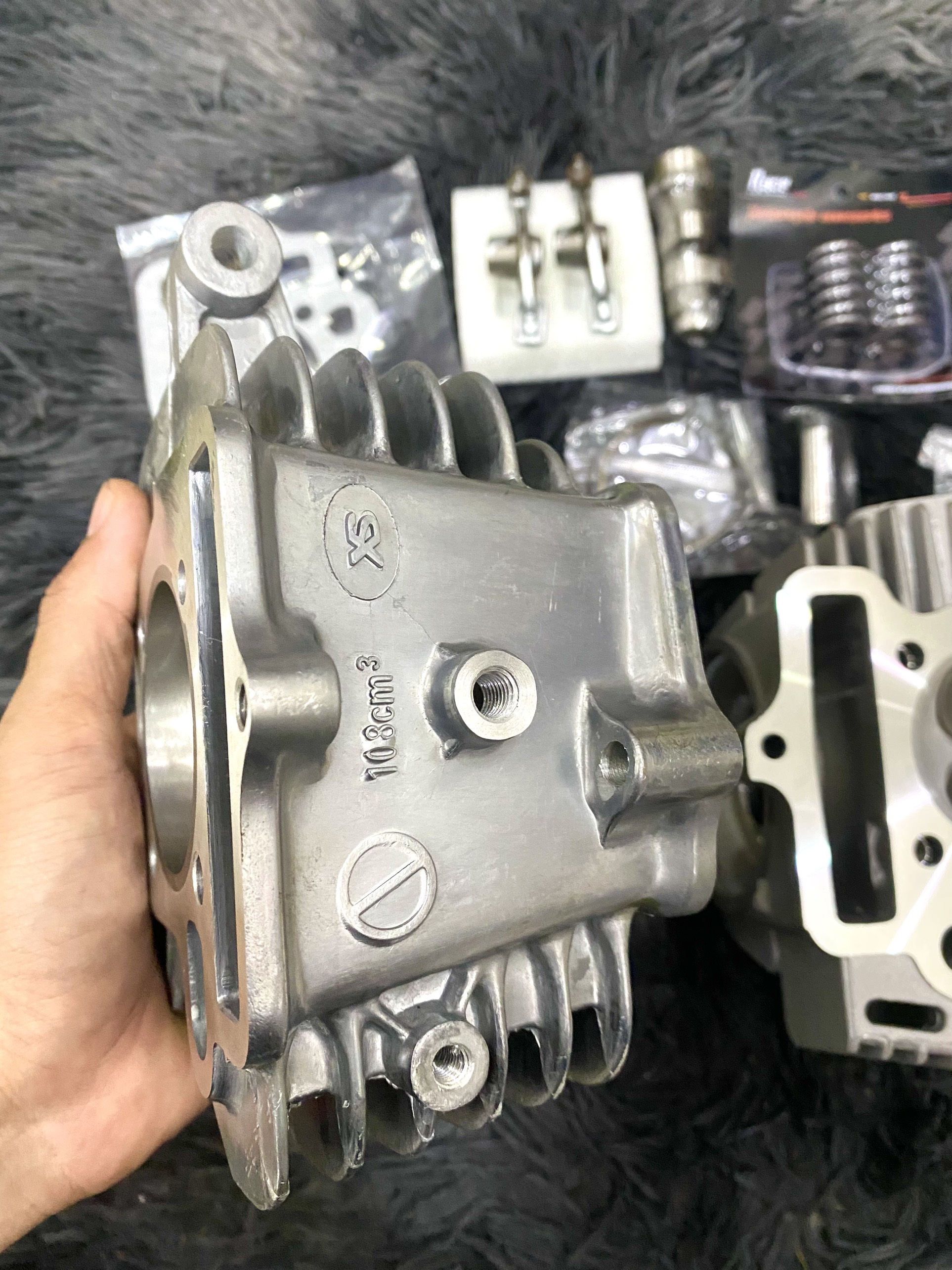 Full Bộ đầu lòng Wave 54 56 dài 78 ( Đầu Xupap 24 28 Cam H303 Cò crom Lò Xo Đầu 2.8 )