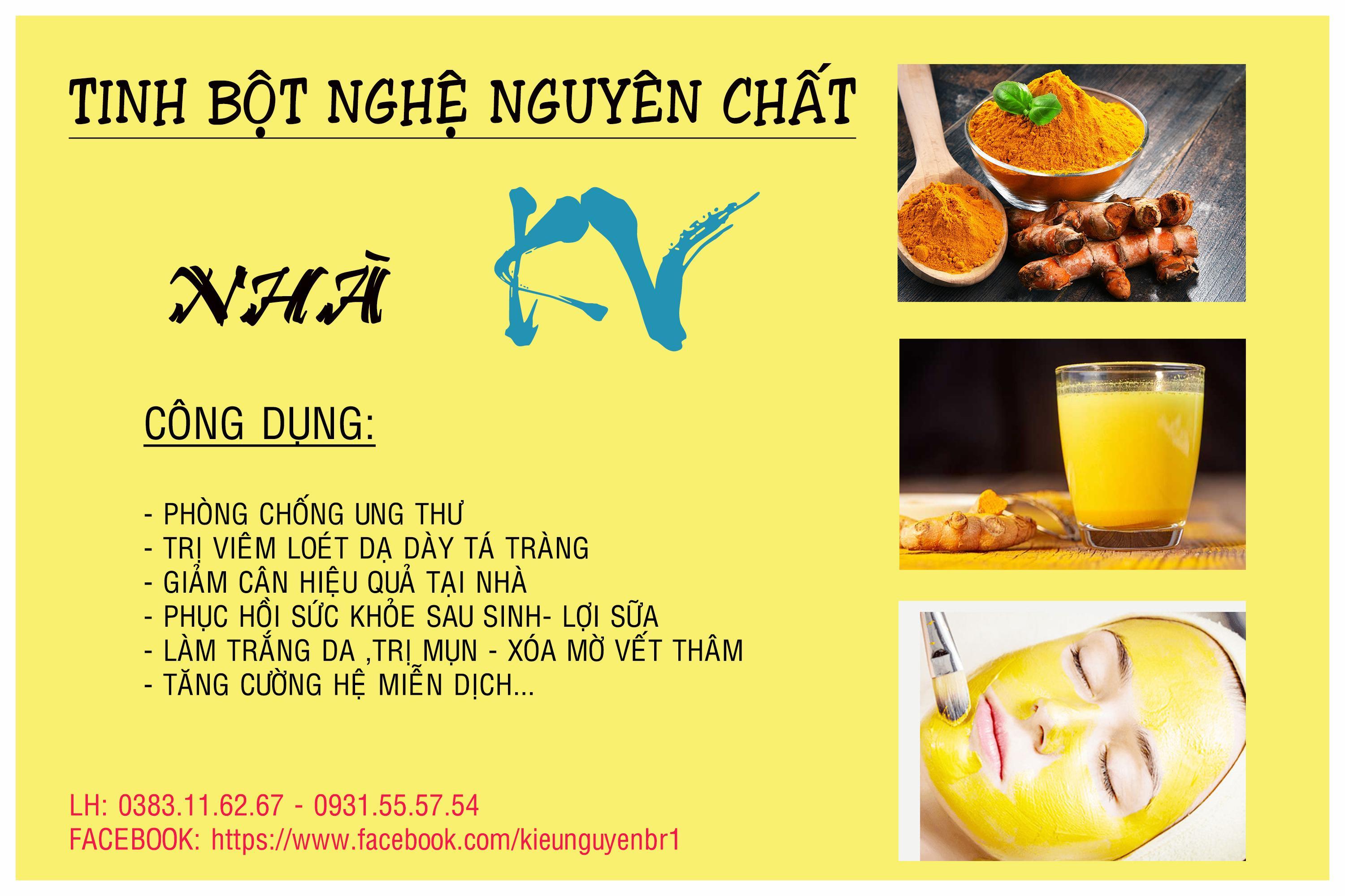 tinh bột nghệ nguyên chất 100% (0.5kg) .