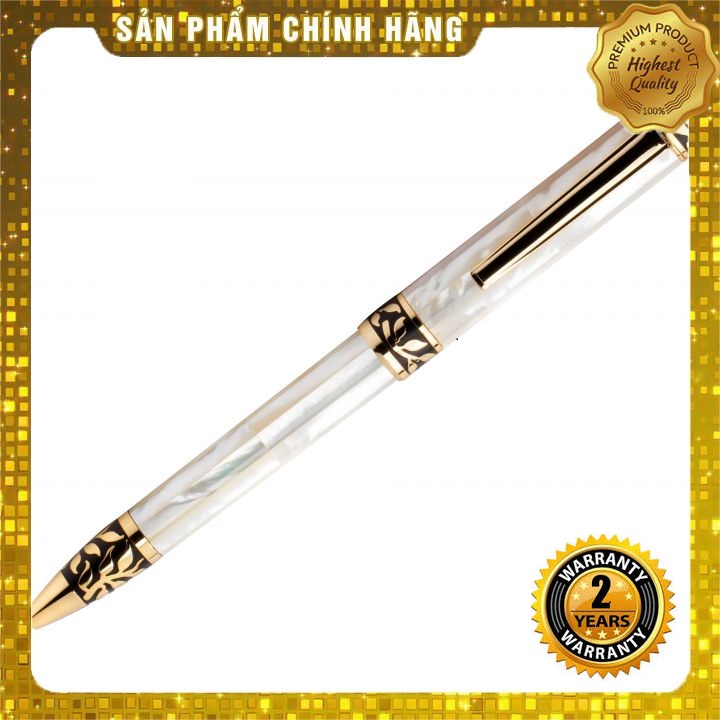 TS TS [Miễn Phí Khắc Tên & Set Hộp] Bút Ký Cao Cấp BLUSaigon Ngọc Trai Trắng Zeus BLU020 - Hàng phân phối chính hãng