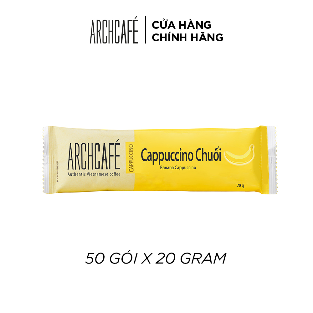 Túi Cà phê Cappuccino Chuối - Cafe hoà tan Archcafé (túi 50 gói x 20g)