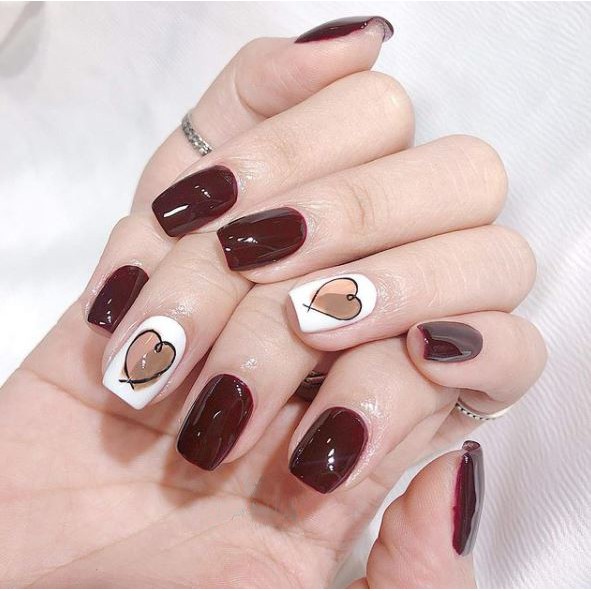 Móng giả 12 chiếc họa tiết - Nail giả Chubby - A73