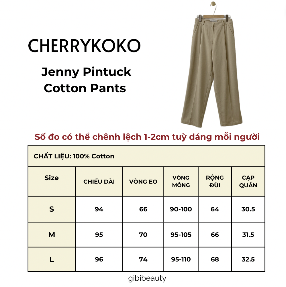 [S225] Quần CHERRYKOKO Jenny Pintuck Cotton Pants