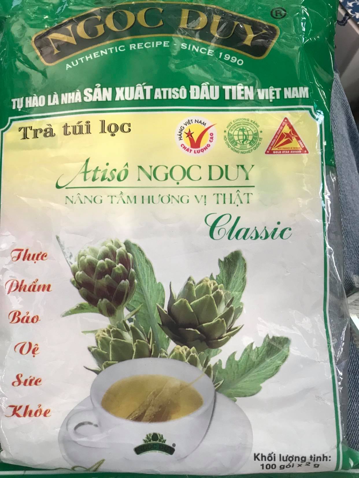 Atiso classic Ngoc Duy bag filter tea 200g , Ngoc Duy tea, pocket tea, heat preservation, cooler, Ming UK department