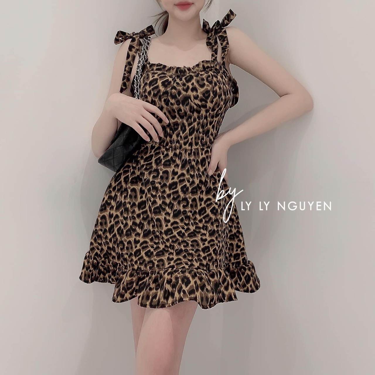 [ KHÔNG NGỪNG HOT] ĐẦM DA BEO HAI DÂY CỘT NƠ ĐUÔI CÁ DỄ THƯƠNG