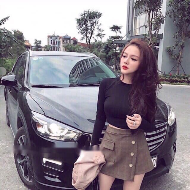Áo croptop cổ tròn dài tay