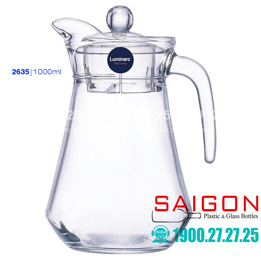 [HCM]Bình Thủy Tinh Luminarc ARC 1000ml  Thủy Tinh Cao Cấp