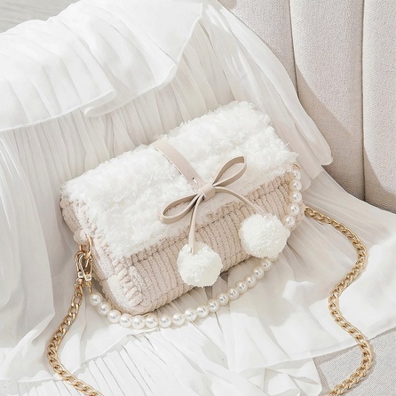 Túi Handmade Tự Đan Pom Pom, túi đeo chéo pom pom thời trang Hàn Quốc,Set Nguyên Liệu DIY