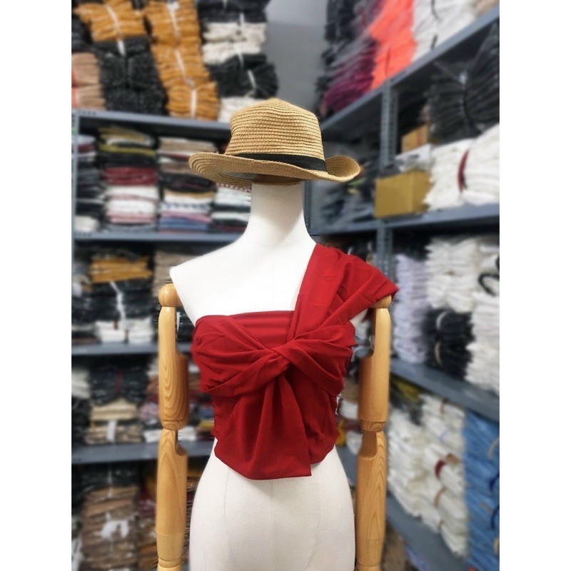 Áo Lệch Vai Croptop Nơ To