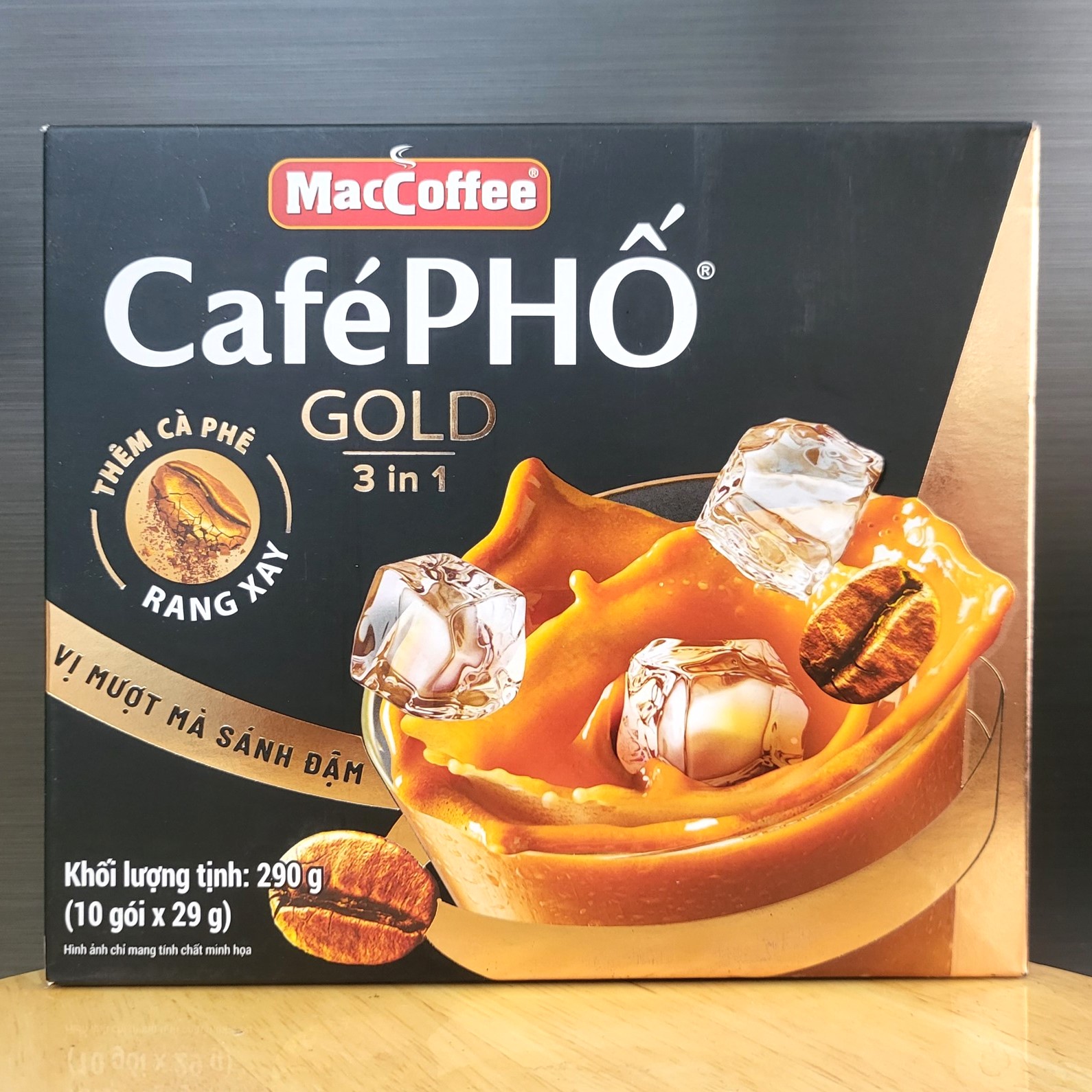 Hộp gold - café phố 290g / 10 gói - cà phê sữa maccoffee 3 in 1 coffee