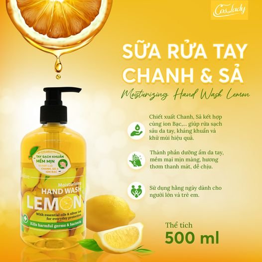 Combo 5 chai Sữa rủa tay tinh chất chanh & sã 500ml