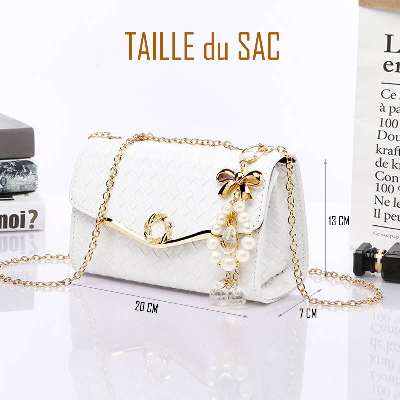 Túi đeo chéo tmr18 thời trang màu trắng caro