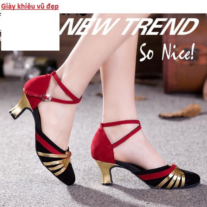 [HCM]Giày khiêu vũ bít mũi 5cm -màu đỏ