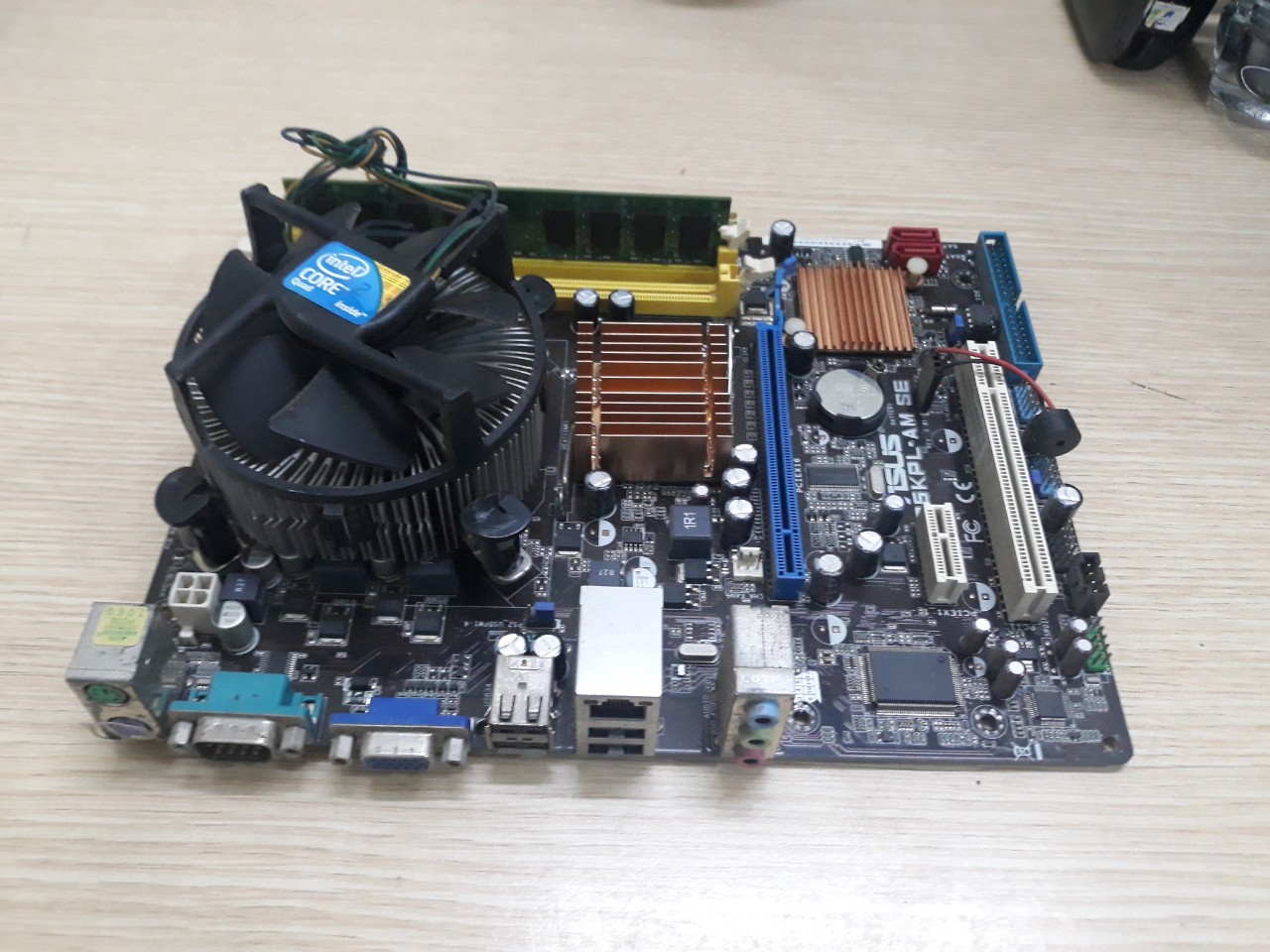 Combo main asus g31 + ram + quạt + e7500 +fe tháo máy