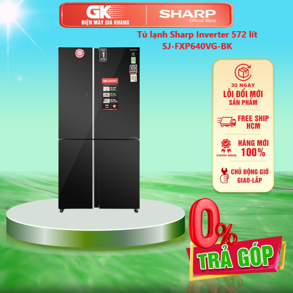 Tủ lạnh sharp inverter 572 lít sj-fxp640vg-bk