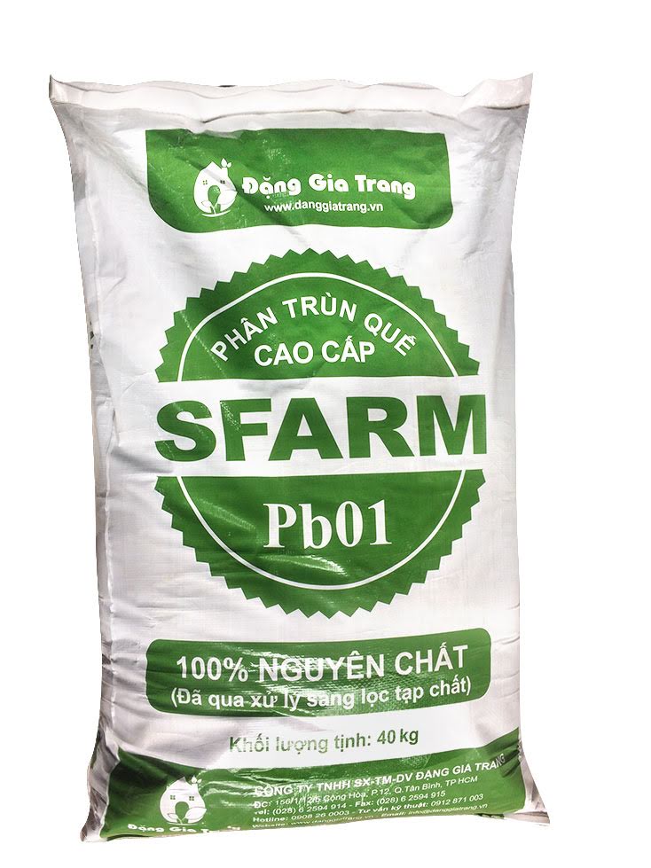 Phân trùn Quế cao cấp SFARM PB01 bao 10 Kg - Sản phẩm chất lượng chuẩn VIETGAP, GLOBALGAP - Bổ Sung Chất Dinh Dưỡng Hữu Cơ, Cải Tạo Đất Trồng – phân trùng Quế nguyên chất SFARM